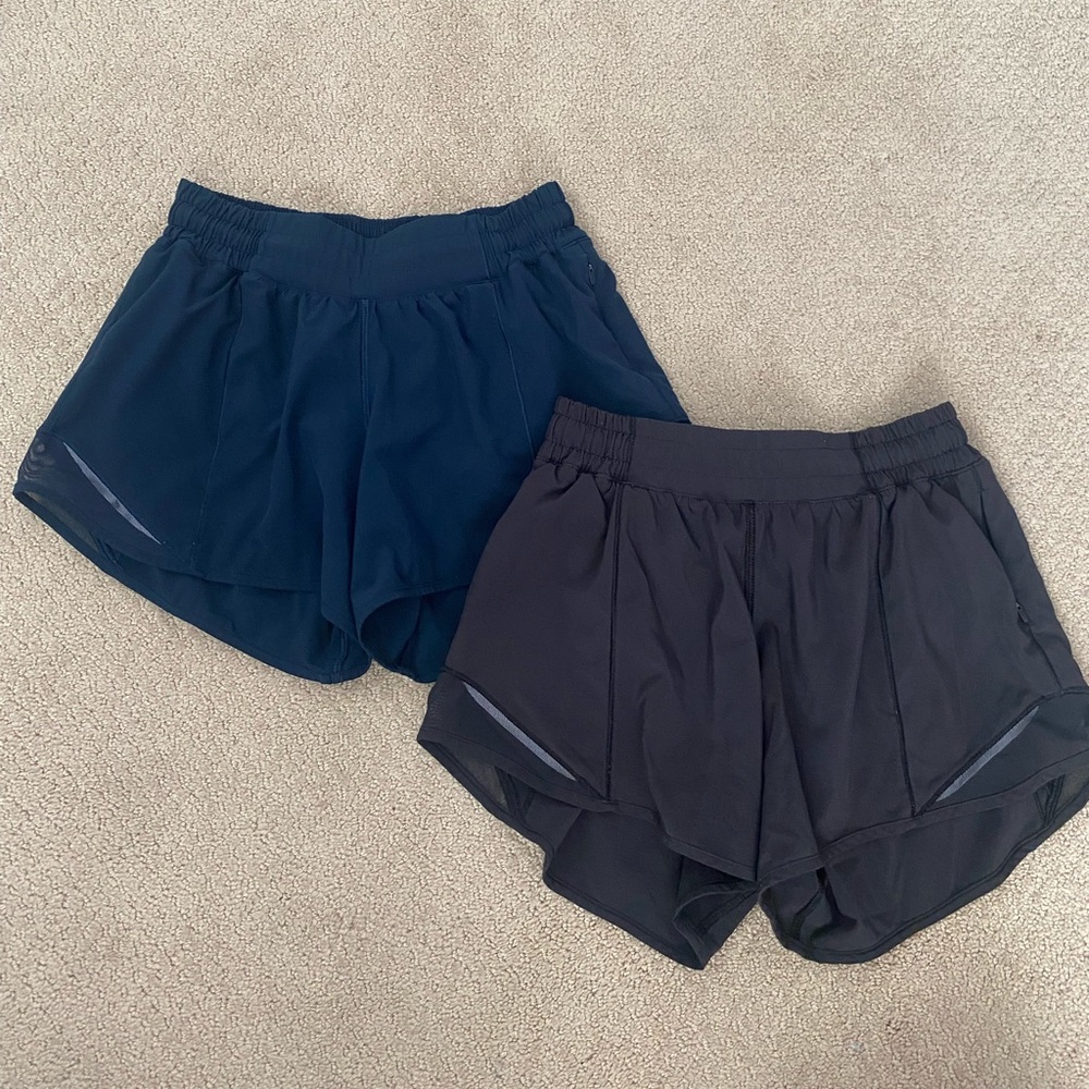 Lululemon Hotty Hot Shorts in Black and Navy Bundle